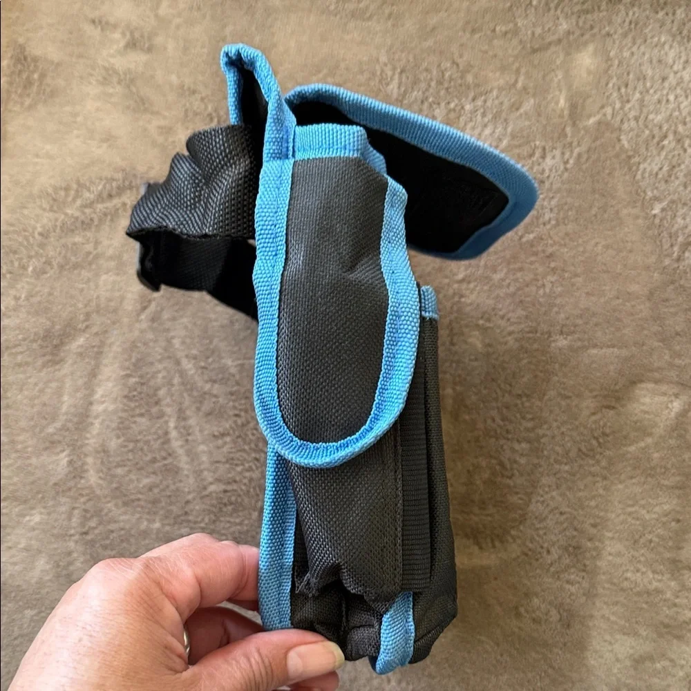 blue and black tool bag